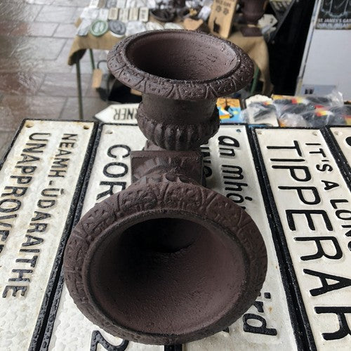 Cast Iron Pair Of Garden Urns