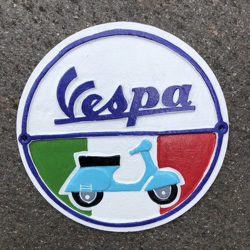 Vespa Cast Iron Sign