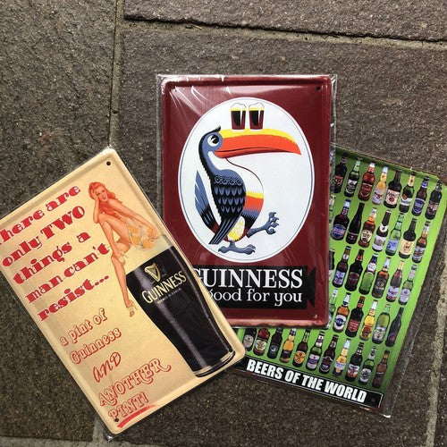 Bundle Of 3 Metal Drink Signs