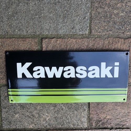 Kawasaki Enamel Sign