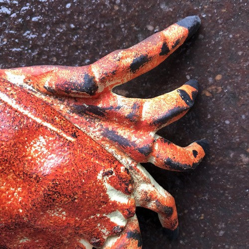 Crab Cast Iron Hinged Lid Trinket Box