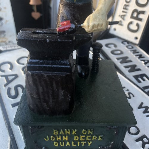 Bank On John Deere Cast Iron Money Bank