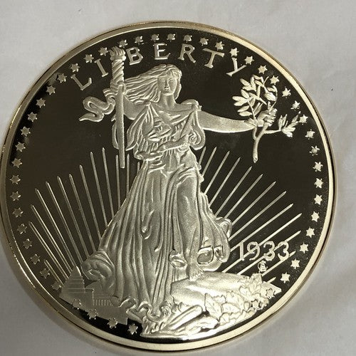 Gold Plated Copper Medallion Classic 1933 USA Dollar Double Eagle Coin