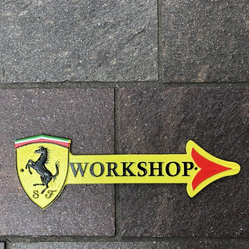 Ferrari Cast Iron Workshop Arrow Cast Iron Sign