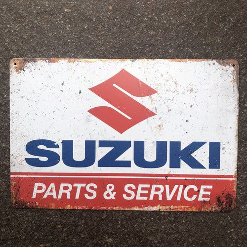Suzuki Parts & Service Metal Sign New Design