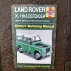 Land Rover Owners Workshop Manuel Metal Sign