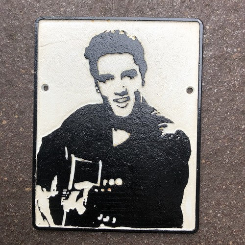 Elvis Cast Iron plaque