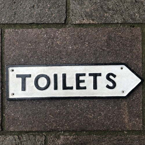Toilets Cast Iron Sign
