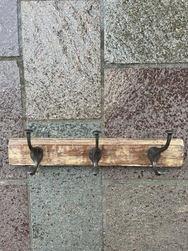 Distressed Vintage 3 Hook Wall Rack No 3