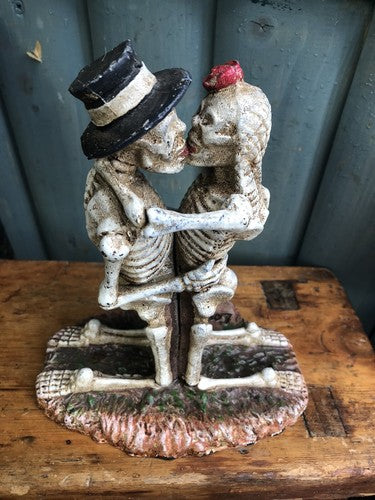 Love Never Dies Skeletons Cast Iron Ornament