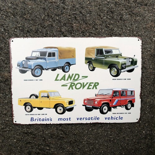 Landrover Britains Most Versatile Vehicle Metal Sign New Design