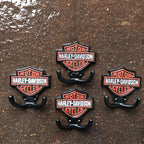 Harley- Davidson Motor Cycles 4 Cast Iron Hooks