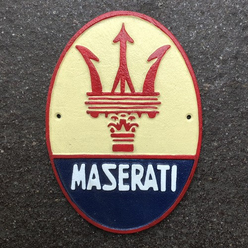 Maserati Cast Iron Sign