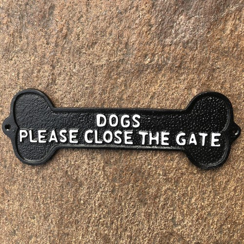 Dogs Please Close The Gate Cast Iron Sign