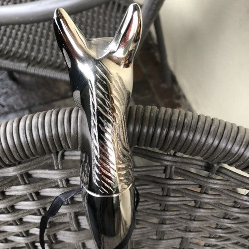 Horse Head Nickel Shoe Horn 53x 9 X5 Cms