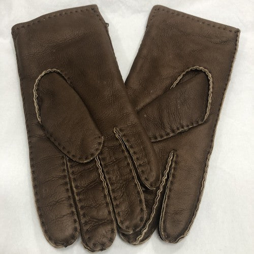 Sheepskin Genuine Gloves Chocolate Colour See All Photos Pair No 5