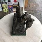 Bronze Gun Dog On Marble Base