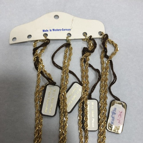 Primor Gold Plated Card Of Four 19 Inch Chains