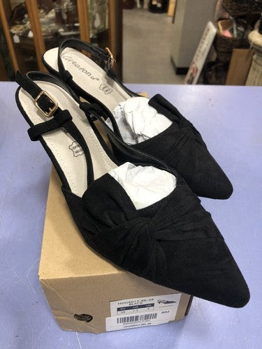 Black Sling Backs Leather Insole Size 5