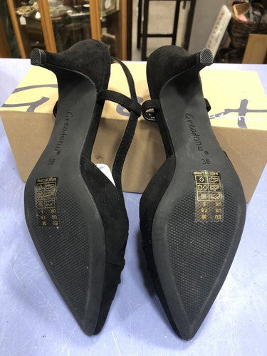 Black Sling Backs Leather Insole Size 5