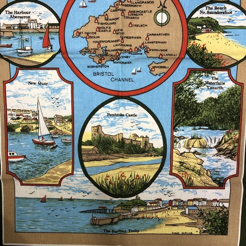 South West Wales Vintage Tea Towel