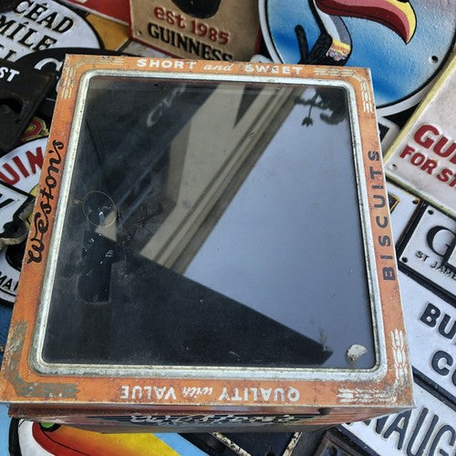 Vintage Westonâs Counter Top Hinged Glass Lid