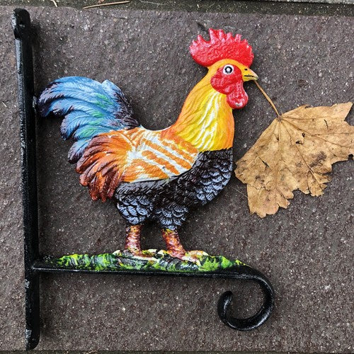 Cast Iron Cockerel Basket Hanger