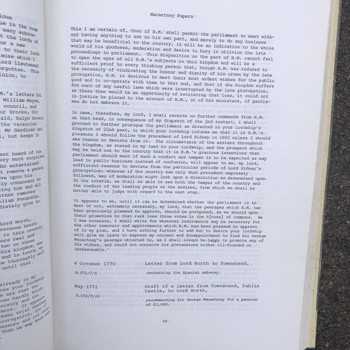 Macartney In Ireland 1768- 72 By P.R.O.N.I.