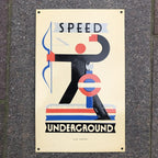 London Speed Underground Art Deco Style Enamel Sign
