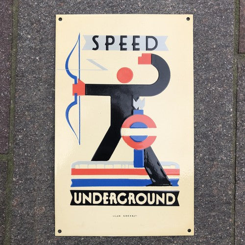 London Speed Underground Art Deco Style Enamel Sign