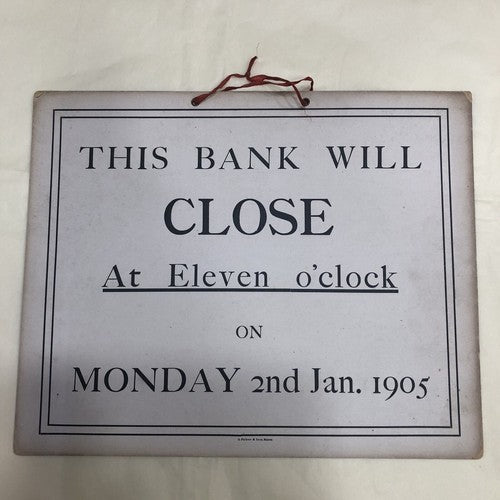 Bank Notification Antique Sign RARE!!!