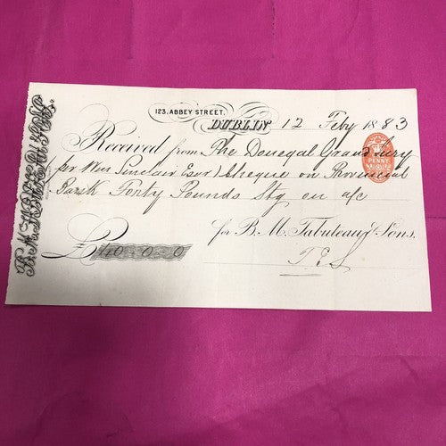 Payment Receipt From The Donegal Grand Jury