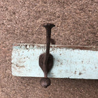 Distressed Vintage 3 Hook Wall Rack Powder Blue No2