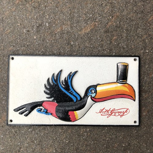 Guinness Flying Toucan Cast Iron Plaque