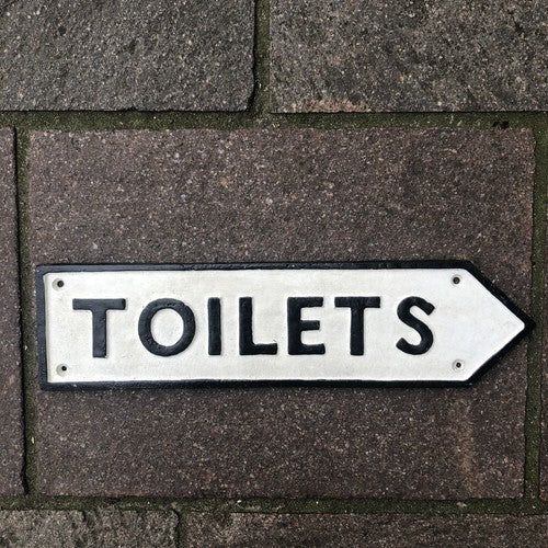 Toilets Cast Iron Sign