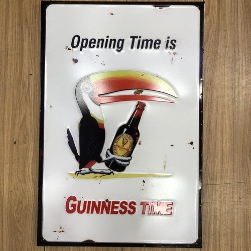 Opening Time Is Guinness Time Good Quality Metal 3 D Effect Sign Special Offerâ¤ï¸