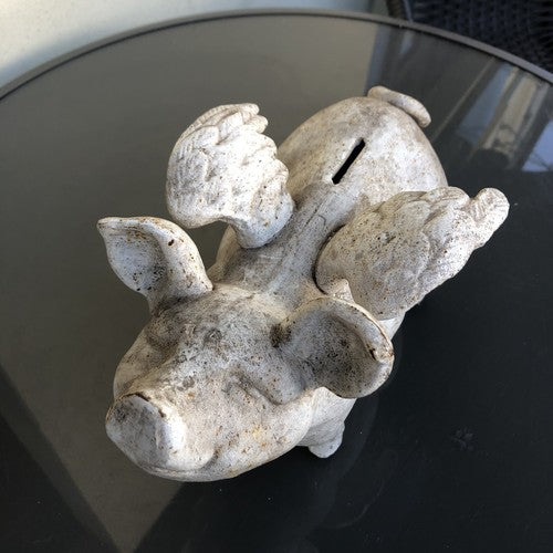 Cincinnati State Cast Iron Flying Pig Money Box