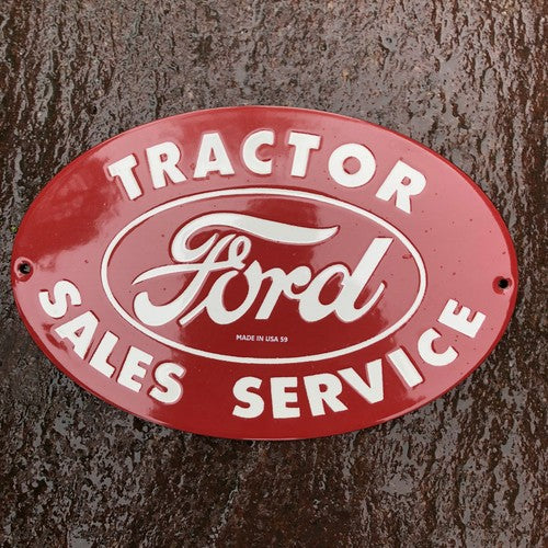 Ford Tractor Sales Service Enamel Sign