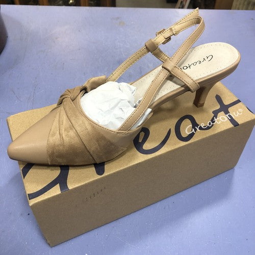 Beige Sling backs Leather Insole Size 5