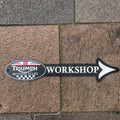 Triumph Motorcycles Workshop Cast Iron Arrow Sign