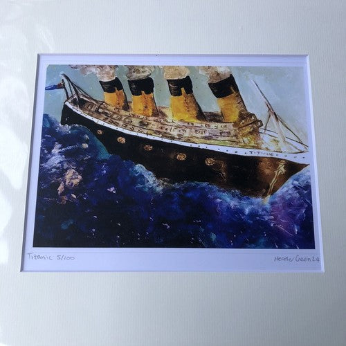 Titanic A5 Mounted Acrylic Print  .. Titled Into The Unknown