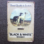 Black & white Whisky Scotch Metal Sign