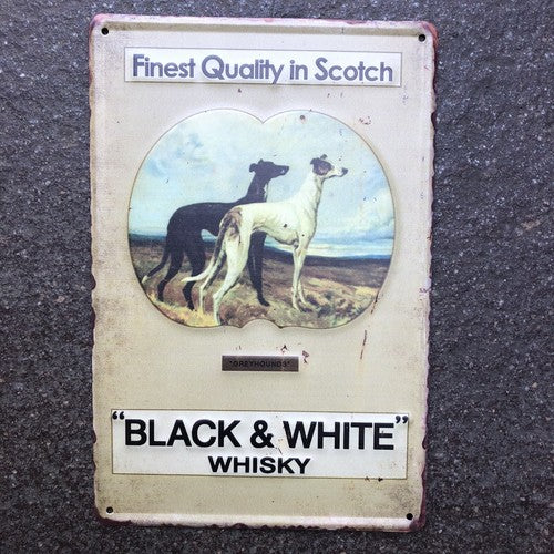 Black & white Whisky Scotch Metal Sign