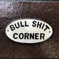 Bull ððððCorner Cast Iron Sign