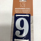Enamel House Number 9 French Style