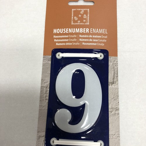 Enamel House Number 9 French Style