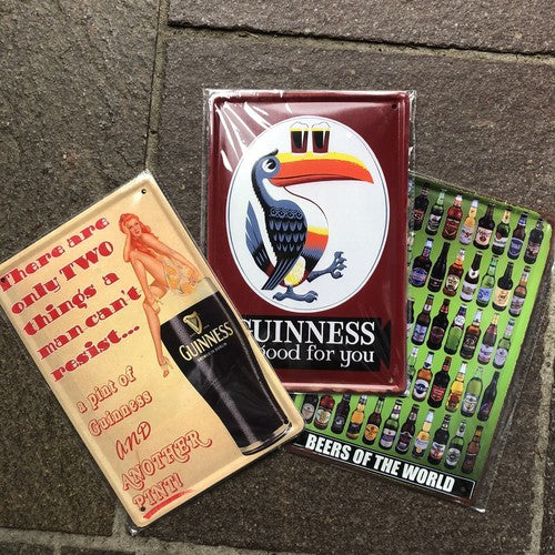 Bundle Of 3 Metal Drink Signs