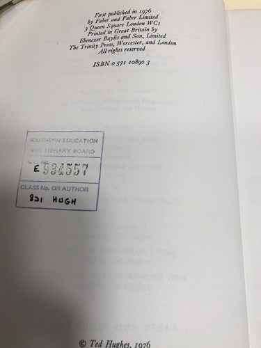 Ted Hughes Season Songs First Edition 1976 See All Photos