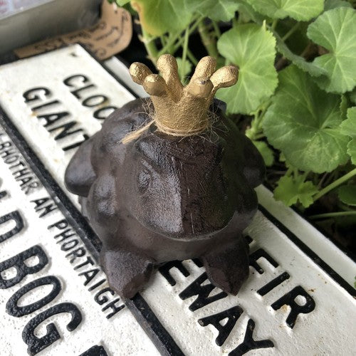 Frog Prince Cast Iron Garden Home Ornament