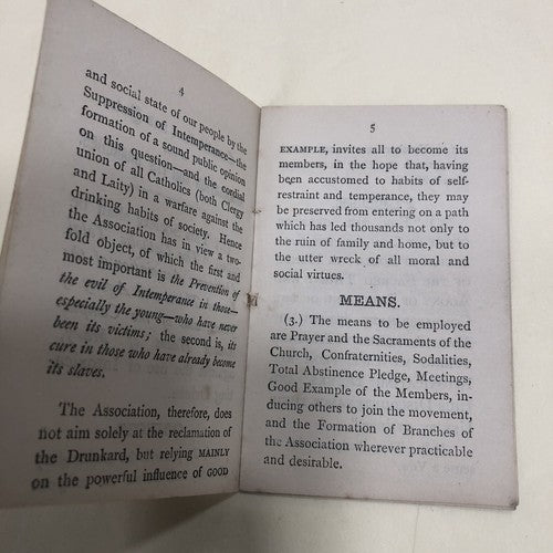 Catholic Booklet Total Abstinence Association Overseas Post Available